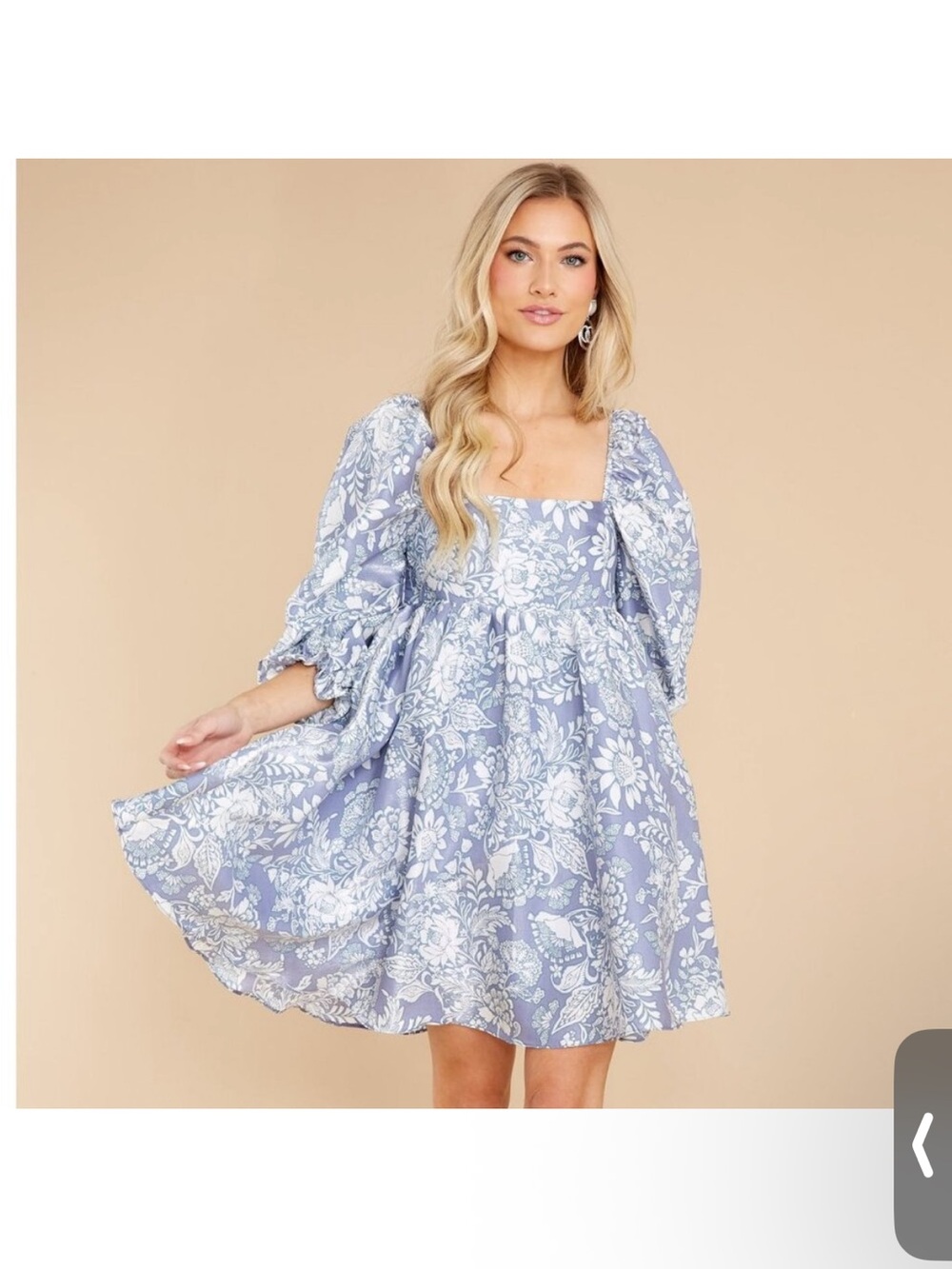 NWT Storia purple and white puff sleeve mini dress large